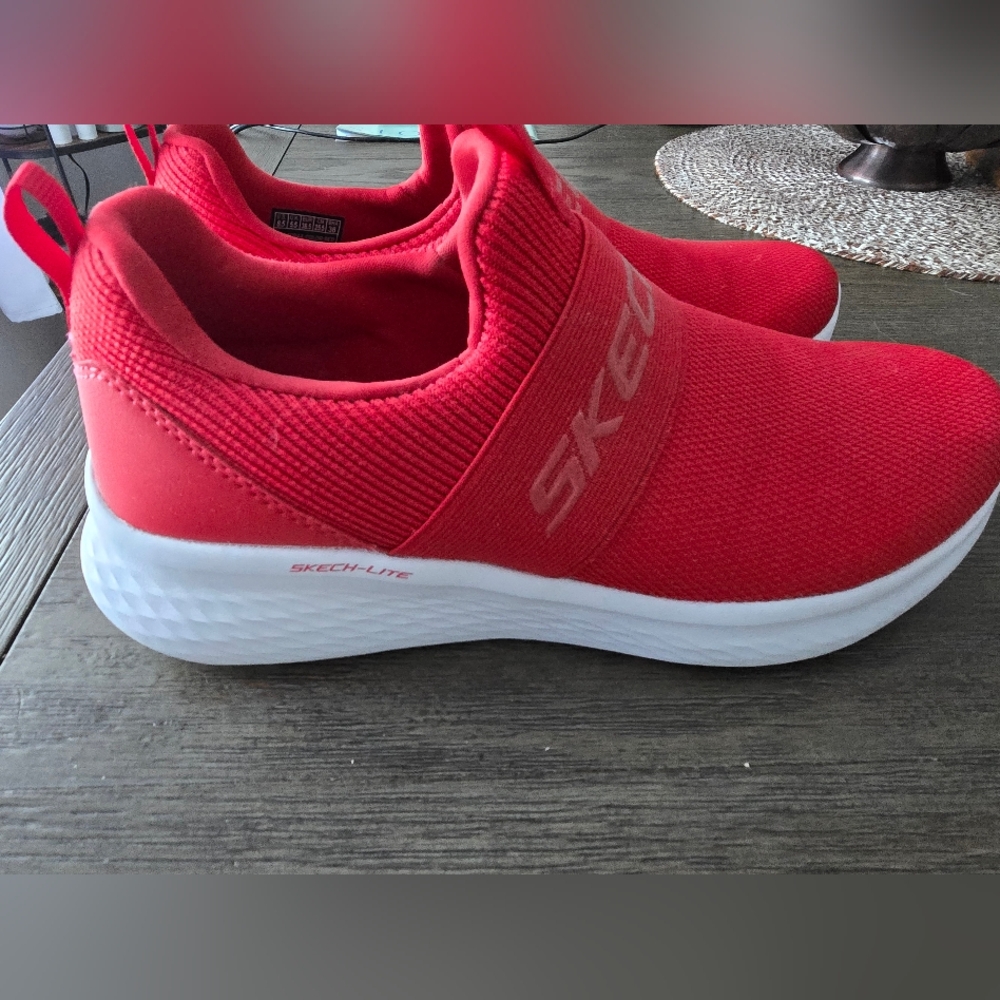 Skechers Red Slip-On Sneakers